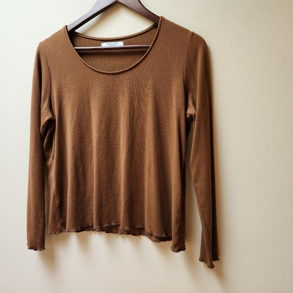 Smash + Tess Brown Ribbed Shirt - Picture 2 of 4
